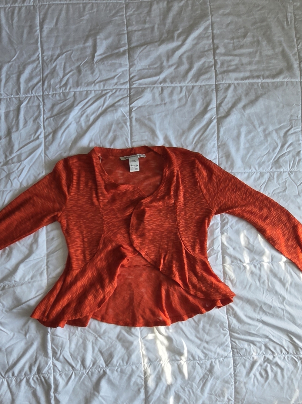 American Rag Orange Open-Weave Sweater Top
